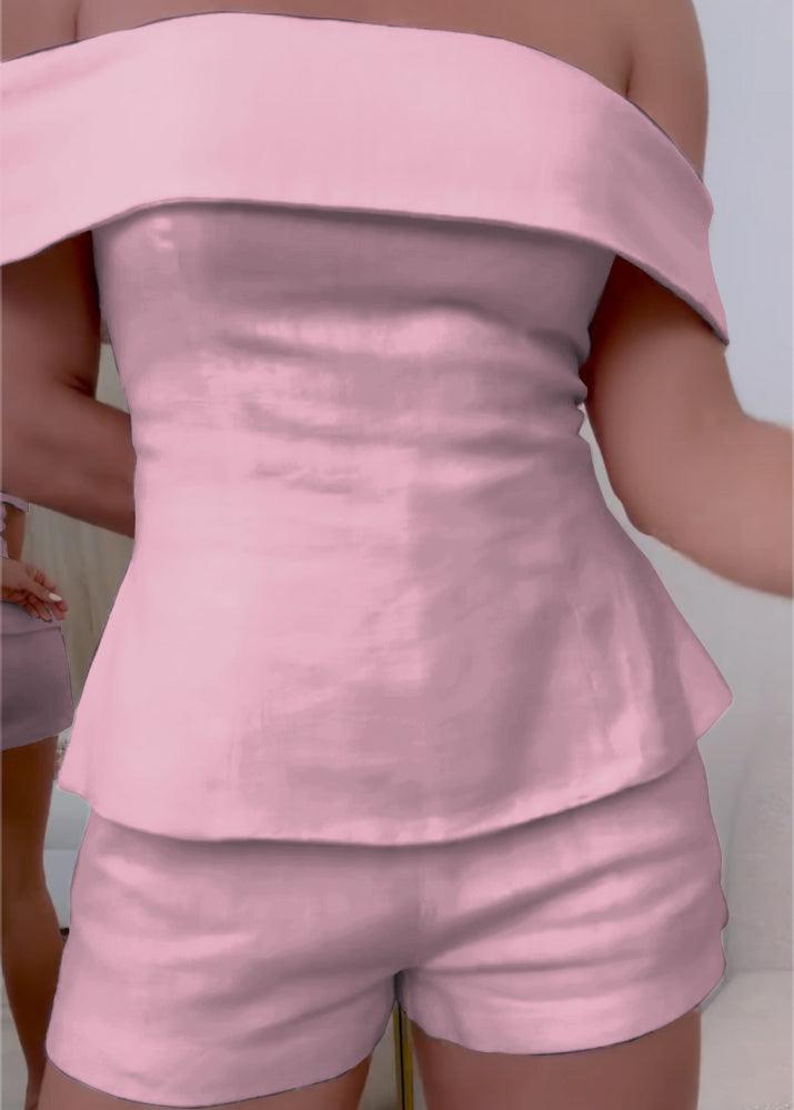 Clara – Completo due pezzi in cotone e lino bianco