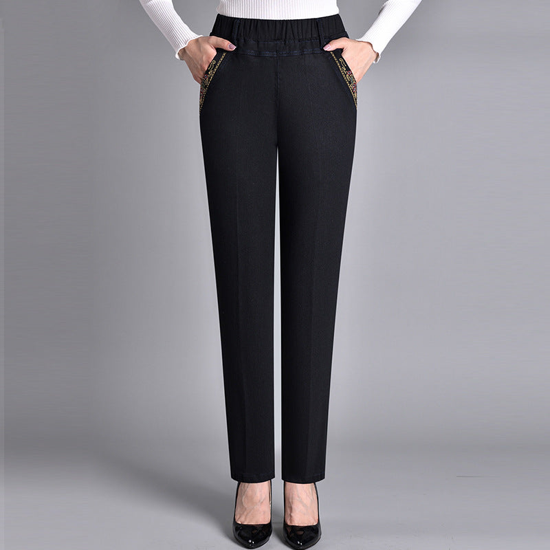 Luna – Jeans da donna con tasche laterali e vita elastica