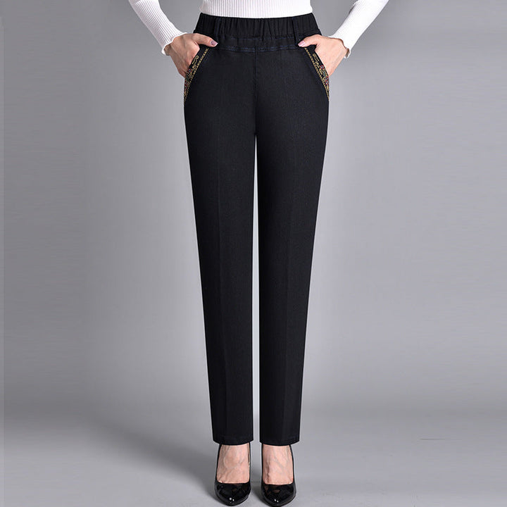 Luna – Jeans da donna con tasche laterali e vita elastica
