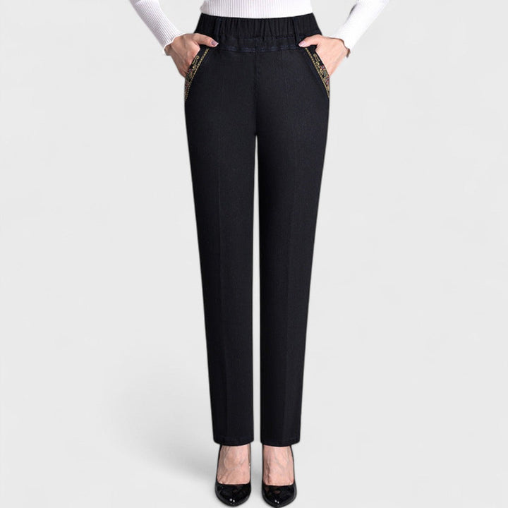 Maira – Jeans da donna con tasche laterali e vita elastica