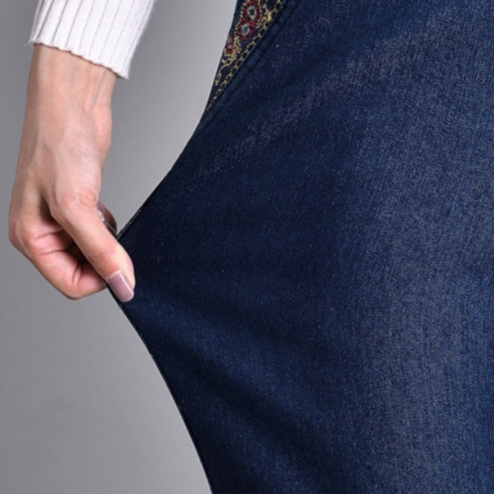 Luna – Jeans da donna con tasche laterali e vita elastica