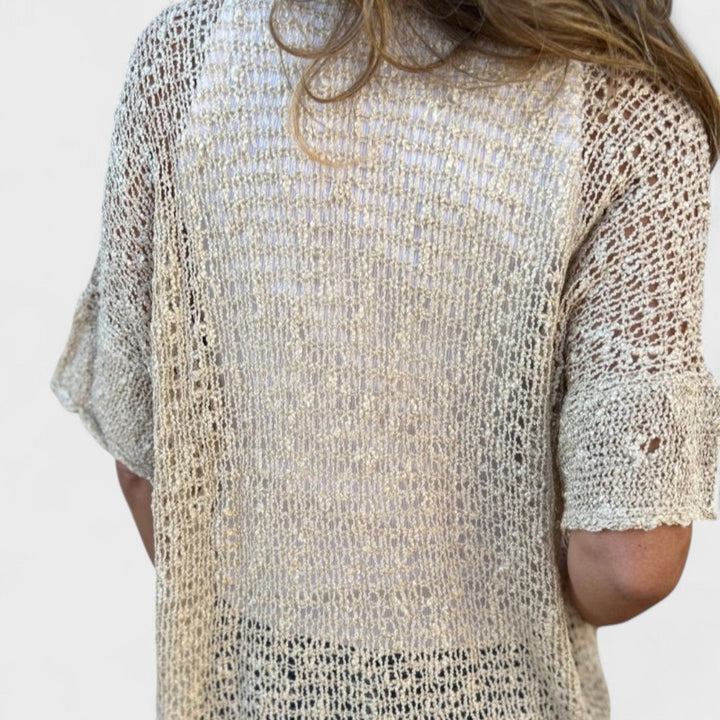 Valeria – Maglia a tinta unita da donna con un bottone
