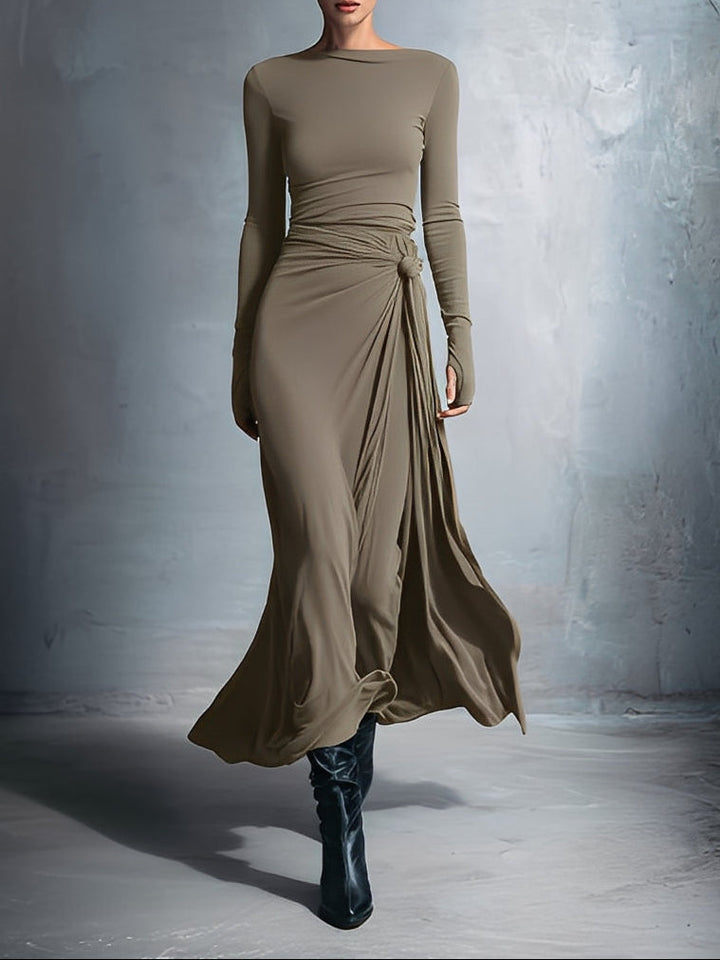 Isabella – Abito maxi con nodo laterale